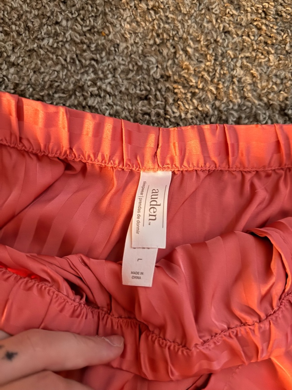 Auden Coral Pink Lined Top with White Trim